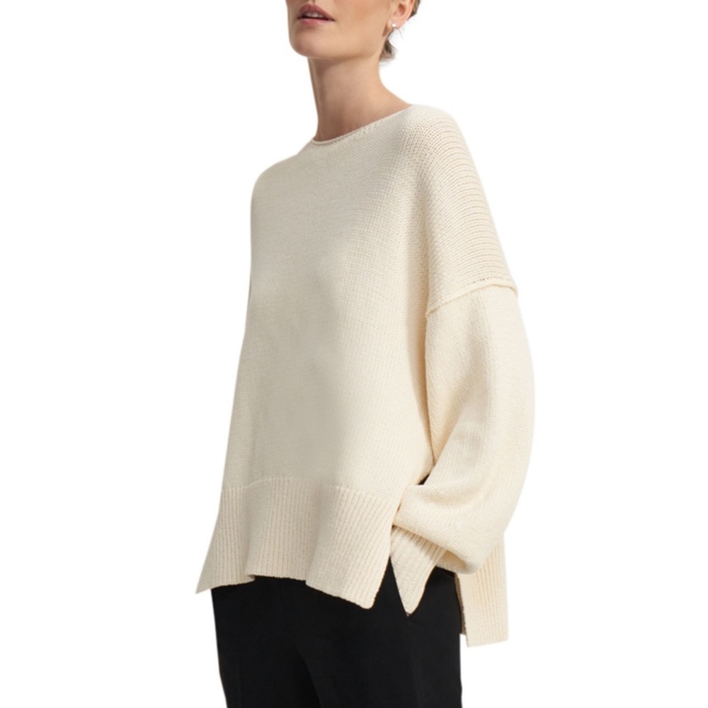 Theory chainette cotton chunky knit sweater